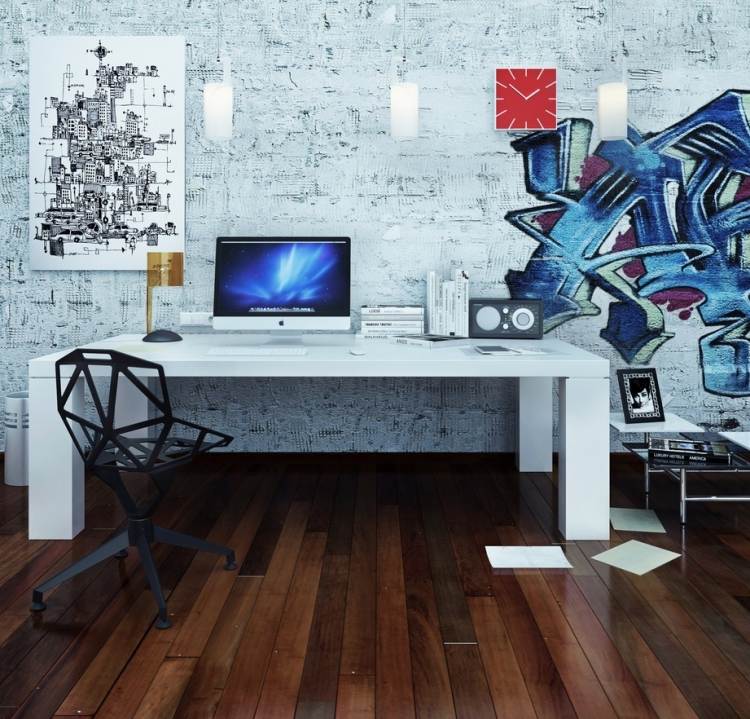 تصميم غرفة المكتب المنزلى -ديكور-فن-بوب-فن-ديكور-حائط-ارضيات